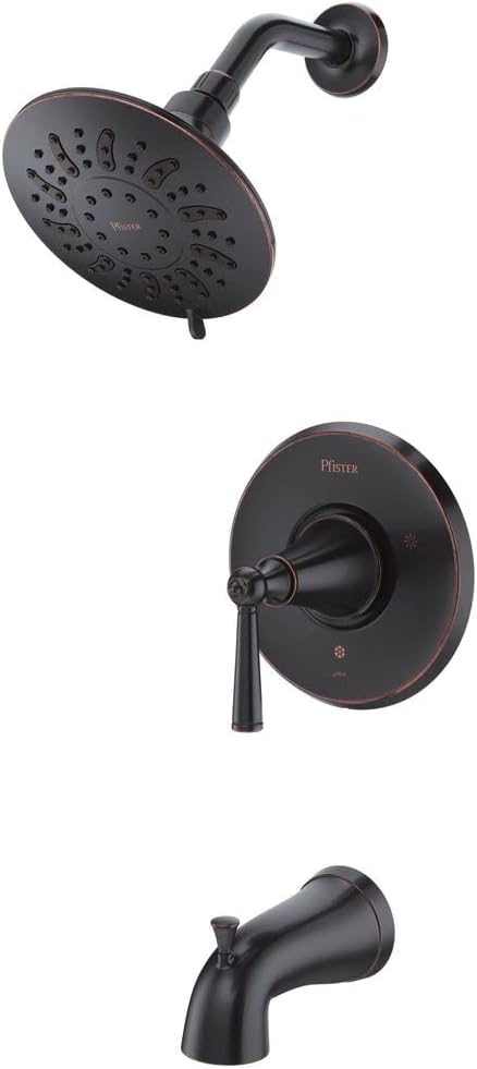 Pfister Saxton Tub & Shower Trim Kit (Valve Not Included), 1-Handle, Tuscan Bronze Finish, LG898GL1Y
