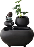 Tabletop Fountains Handmade Little Monk Water Fountain Ornaments Office Desktop Mini Fish Tank Waterscape Home Decoration Gifts Zen Meditation Indoor Waterfall,B