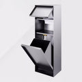 Shower Niche with Built-in Trash Can, Stainless Steel Bathroom Storage Rack, Built-in Bathroom Niche, Wall-Mounted Trash Can Cabinet, Multi-Functional Toilet Paper Holder,Silver