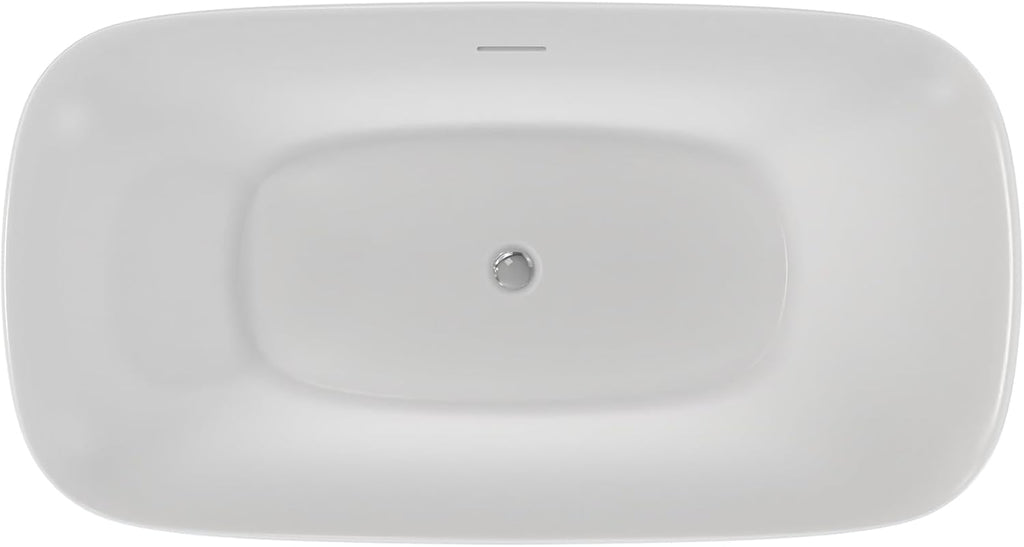 Ascend 59 in. L x 31-1/2 in. W x 23-5/8 in. H Freestanding Acrylic Bathtub, Chrome Drain