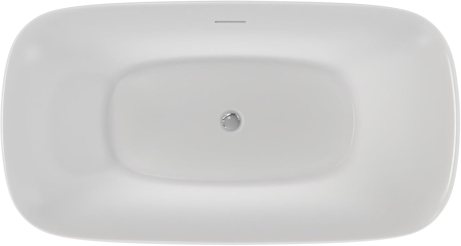 Ascend 59 in. L x 31-1/2 in. W x 23-5/8 in. H Freestanding Acrylic Bathtub, Chrome Drain