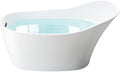 WOODBRIDGE 59' Acrylic Freestanding Bathtub Contemporary Soaking White Tub with Matte Black Overflow and Drain，B0029-MB-Drain&O