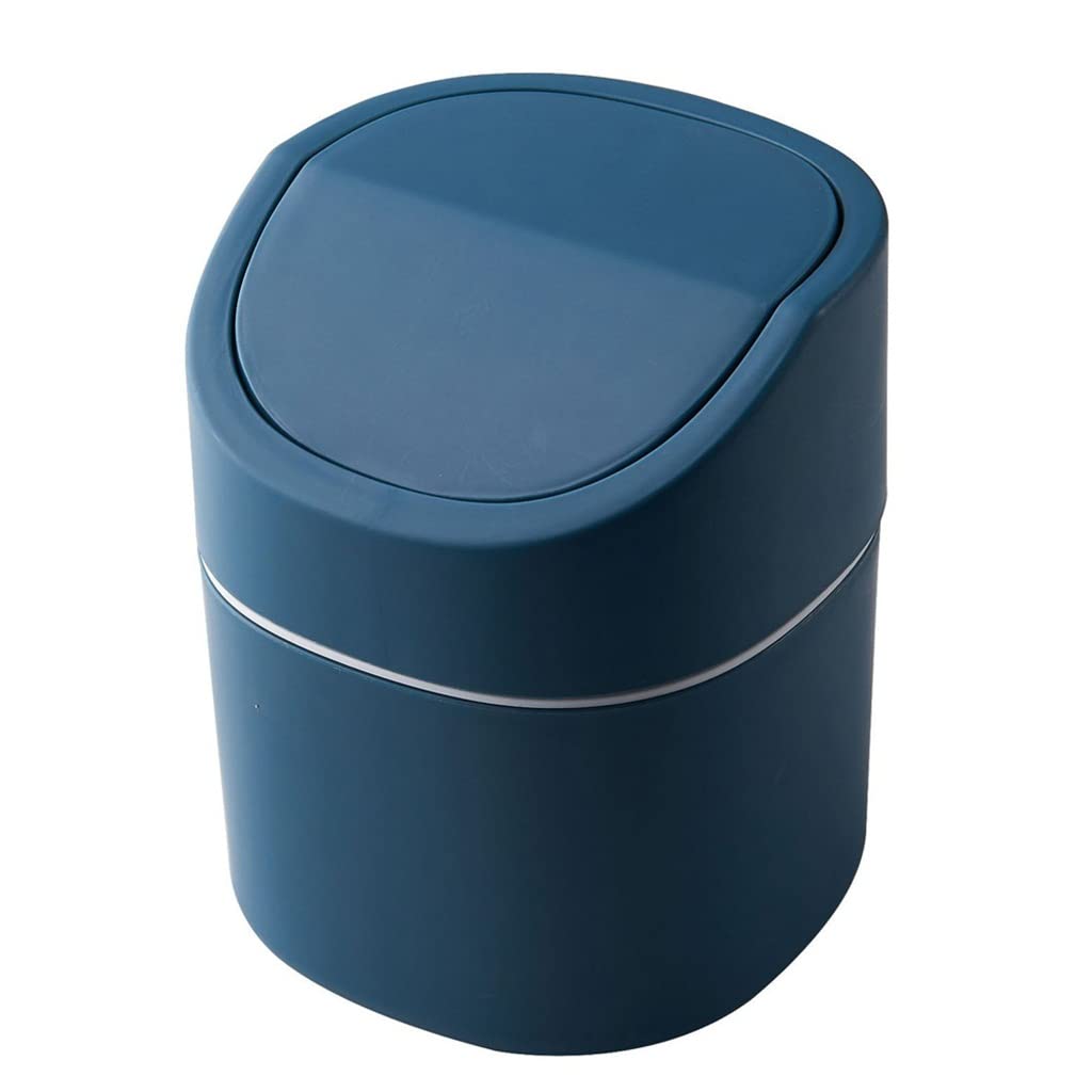 Mini Desktop Multifunctional Trash Can Home Car Storage Bucket Accessories with Lid Garbage Bin Nordic Living Room Office(Blue,D)