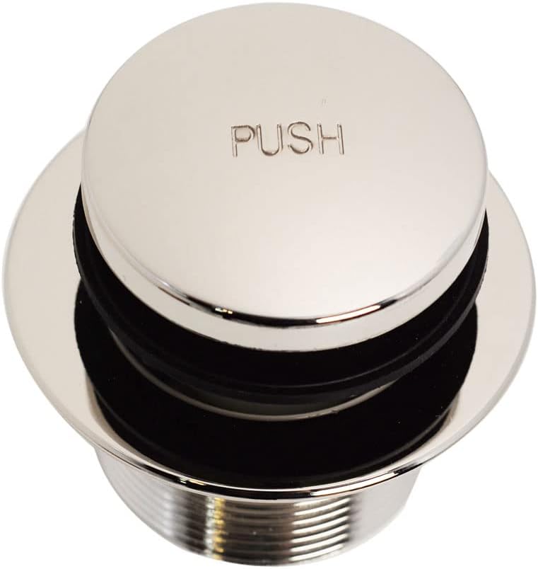 Westbrass A326-05 22-1/2' Brass Bath Waste & Overflow Assembly with Tip-Toe Drain Plug and 2-Hole Faceplate, Polished Nickel