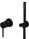 Shower Faucet Concealed Wall Mounted Bathroom Shower System Vlave Hand Held Shower Head Black Brushed Shower Set, Black
