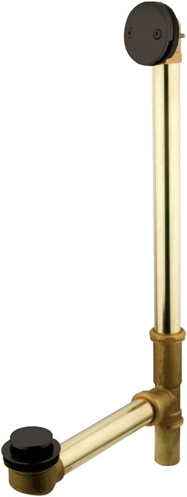 Kingston Brass DTT2185 18-Inch Tub Waste and Overflow with Tip and Toe Drain, 23-1/2-Inch, Oil Rubbed Bronze