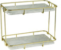 Home Vanity Rectangle Shelf Bathroom Bathroom Corner Countertop Marble Storage Box Decoration Accessories(Style A)