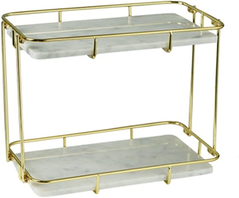 Home Vanity Rectangle Shelf Bathroom Bathroom Corner Countertop Marble Storage Box Decoration Accessories(Style A)