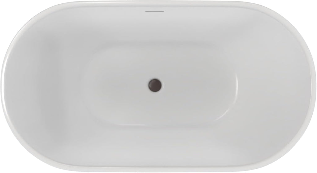 Alliance Pro 59 in. L x 31-1/2 in. W x 23-5/8 in. H Freestanding Acrylic Bathtub, Oil Rubbed Bronze Drain