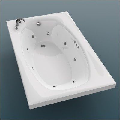 St. Kitts 36 x 66 x 23' Rectangular Whirlpool Jetted Bathtub Color/Trim / Tile Flange / Front Skirt / Drain: White / Brushed Nickel / Yes / Yes / Right