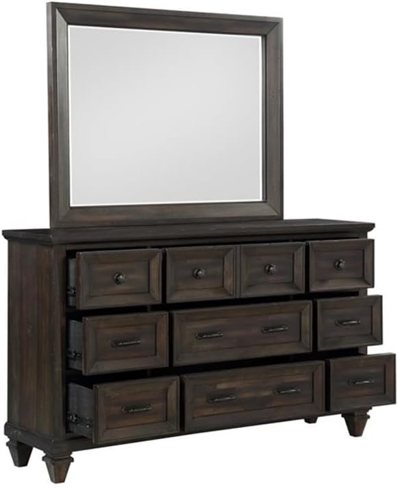 New Classic Sevilla 4-Piece Wood Queen Bedroom Set with Nightstand in Walnut