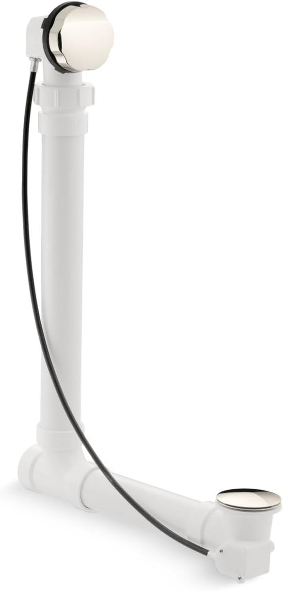 Kohler K-7213-SN Clearflo 1 1/2' Bath Cable Drain with PVC Tubing, Vibrant Polished Nickel