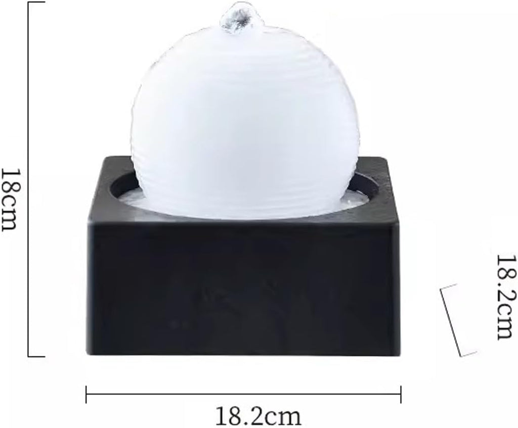 Tabletop Fountain Living Room White Desktop Small Flowing Water Modern and Minimalist Office Circular Fountain Decorations Plastic Desktop Fountain Desktop Fountain (Color : White)