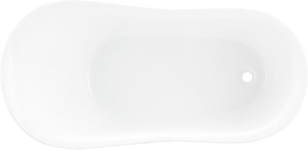 Signature Hardware 480113 Ultra 67' Acrylic Slipper Clawfoot Tub with Integrated Overflow, Rolled Rim and Imperial Feet - Less Drain Assembly