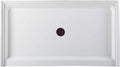 Westbrass SP6036WP-12 60' x 36' 3-Wall Shower Pan with Plastic Center Drain and 4-1/4' Cross Grid Brass Drain Cover, Oil Rubbed Bronze