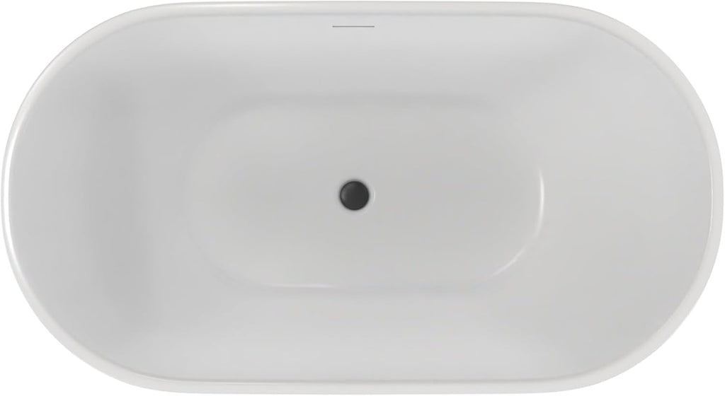 Alliance Pro 59 in. L x 31-1/2 in. W x 23-5/8 in. H Freestanding Acrylic Bathtub, Matte Black Drain