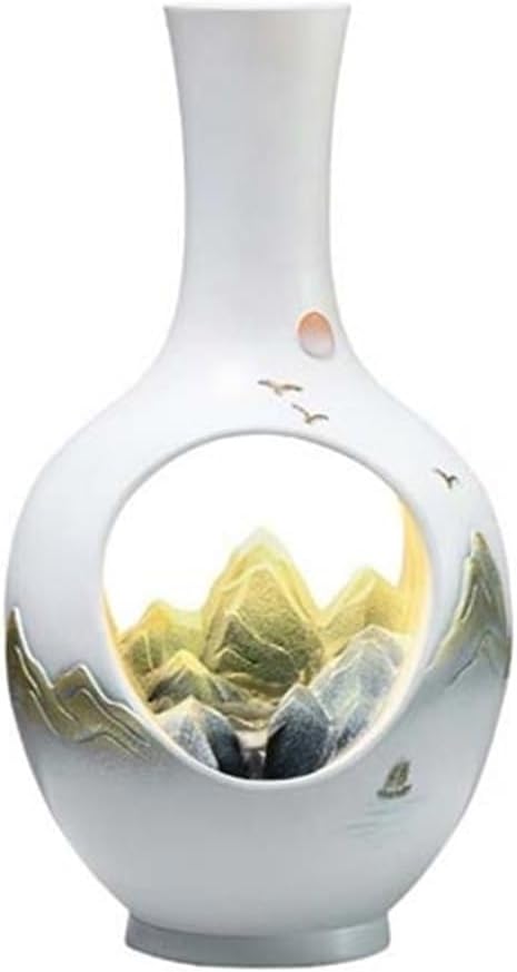 Tabletop Water Fountain Tabletop Water Fountain, Chinese Vase with Flowing Water Ornaments for Home Office Office Relaxation Meditation Fountain(Small)