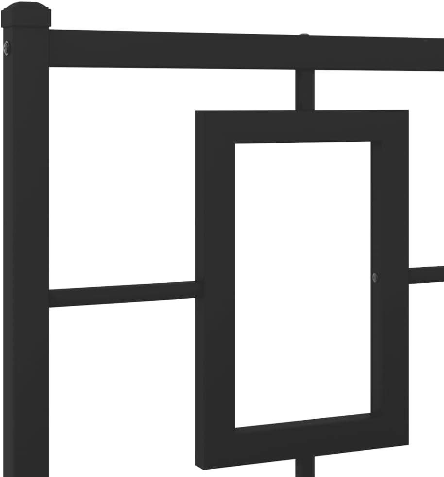 Metal Bed Frame with Footboard Black King Size Steel Platform Bed Frame Heavy Duty Bedframe with Underbed Storage for Bedroom Furniture