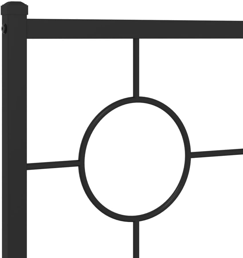 Queen Size Metal Bed Frame with Footboard Black 59.1'x78.7' Sturdy Steel Platform Bed Frame with Underbed Storage Space for Bedroom