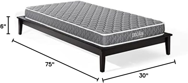 Modway Mila 6' Narrow Twin Mattress - Firm 6 Inch- 10-Year Warranty