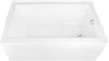Aqua Eden CVTAP603622R1 60' Acrylic Rectangular 3-Wall Alcove Tub, Right Hand Drain, Glossy White/Polished Chrome