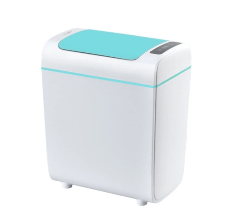 Trash Can Wastebasket Garbage， Smart Bin Trash Can Touchless Electric Smart Trash Can Living Room Bedroom Mute Waste Dust Bin Container Bins for Bathrooms(Blue)