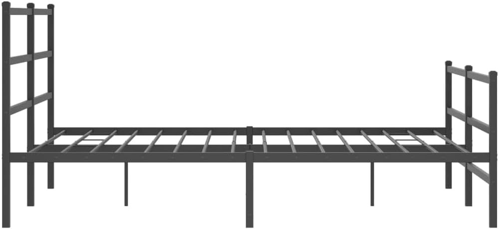 Metal Bed Frame with Footboard Black Queen Size Steel Platform Bed Frame for Mattress Support Underbed Storage Space Bedroom Furniture