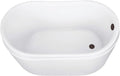 Kingston Brass VTRS522928M5 52' Acrylic Oval Double Slipper Freestanding Tub with Overflow/Drain Assembly, Glossy White/Oil Rubbed Bronze