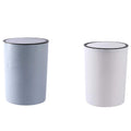 Waste Bin Trash Can PP Round Hand Press Waste Container Garbage Dustbin Bathroom Bedroom Kitchen Craft Room Office School Trash Can (Color : Blue+White Size : L+L) (Blue+White Small)