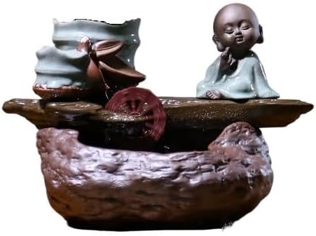 Tabletop Fountains Chinese Style Water Ornaments Circulating Water Flow Desktop Fountain Office Desktop Atomizing Humidifier Indoor Tabletop Water Fountain(A)
