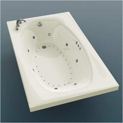 St. Kitts 36 x 66 x 23' Rectangular Air and Whirlpool Jetted Bathtub Color/Trim / Tile Flange / Front Skirt / Drain: Bone / Polished Brass / No / No / Right
