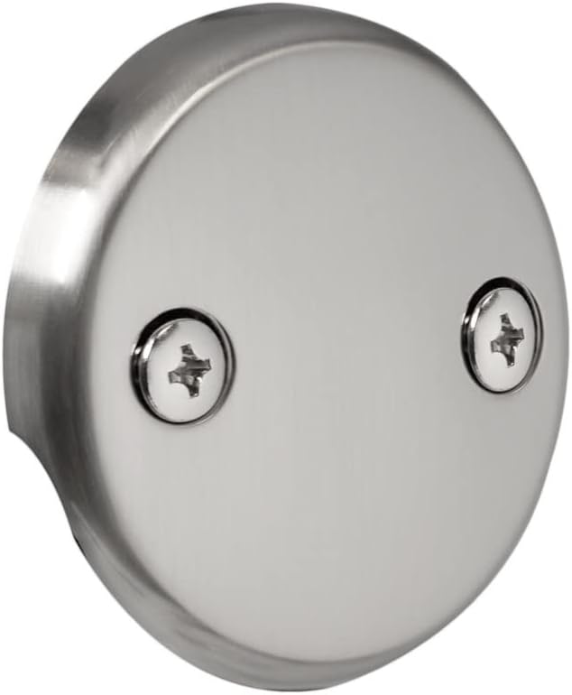 Westbrass A326-07 22-1/2' Brass Bath Waste & Overflow Assembly with Tip-Toe Drain Plug and 2-Hole Faceplate, Satin Nickel
