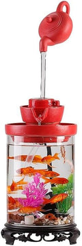 Small Indoor Fountains Tabletop Fountain Flowing Water Fish Tank Ornaments Circulating Glass Landscape Living Room Office Desktop Ornaments Desktop Fountains for Home