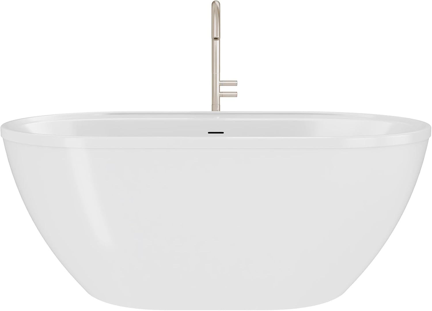 DreamLine Essence 65 3/8 inch L x 36 1/4 inch W x 23 5/8 inch H Freestanding Acrylic Bathtub with Brushed Nickel Drain