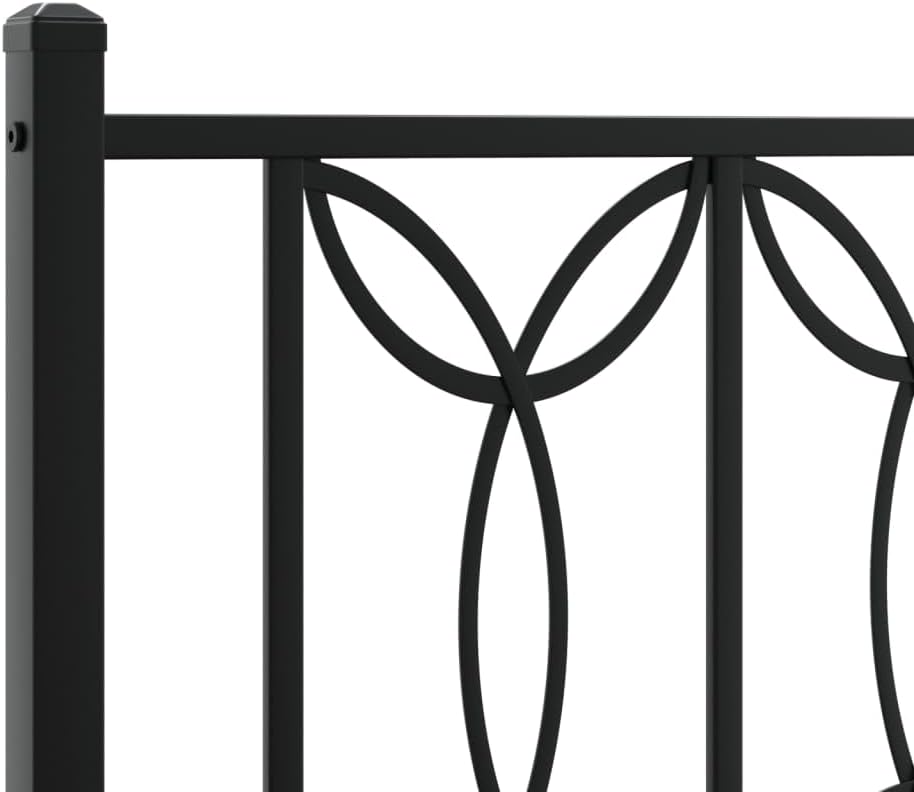 Queen Bed Frame Steel Platform Bed with Headboard and Footboard Black 59.1'x78.7' Metal Bedframe for Bedroom Furniture Durable Underbed Storage Space Mattress Foundation