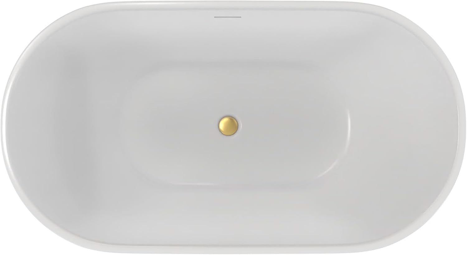 Alliance Pro 59 in. L x 31-1/2 in. W x 23-5/8 in. H Freestanding Acrylic Bathtub, Brushed Brass Drain