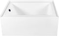 Aqua Eden CVTAP603222L0 60' Acrylic Rectangular 3-Wall Alcove Tub, Left Hand Drain, Glossy White/Matte Black