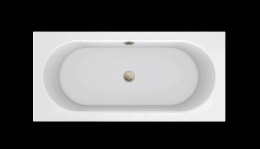 Carver Tubs - Aphrodite 67' - Modern White Rectangle Freestanding Soaking Bathtub With Brushed Nickel Drain - White Oval Interior Acrylic Fiberglass Tub - Deep Relaxing Soak - 67'L x 31.5'W x 23'H