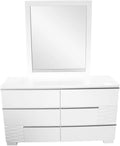 Luxurious 5-Piece Eastern King Size Modern Bedroom Set, White Lacquer Wood Gloss Finish Bedroom Set, White