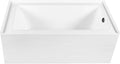 Aqua Eden CVTDE603122R0 60' Acrylic Rectangular 3-Wall Alcove Tub, Right Hand Drain, Glossy White/Matte Black