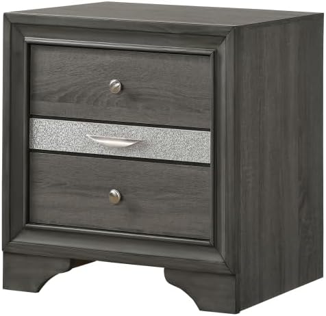 Traditional Gray Wood Queen Size Bedroom Storage Set, 4-Piece Bed Frame with Drawers and Nightstands, Finished in Gray Color
