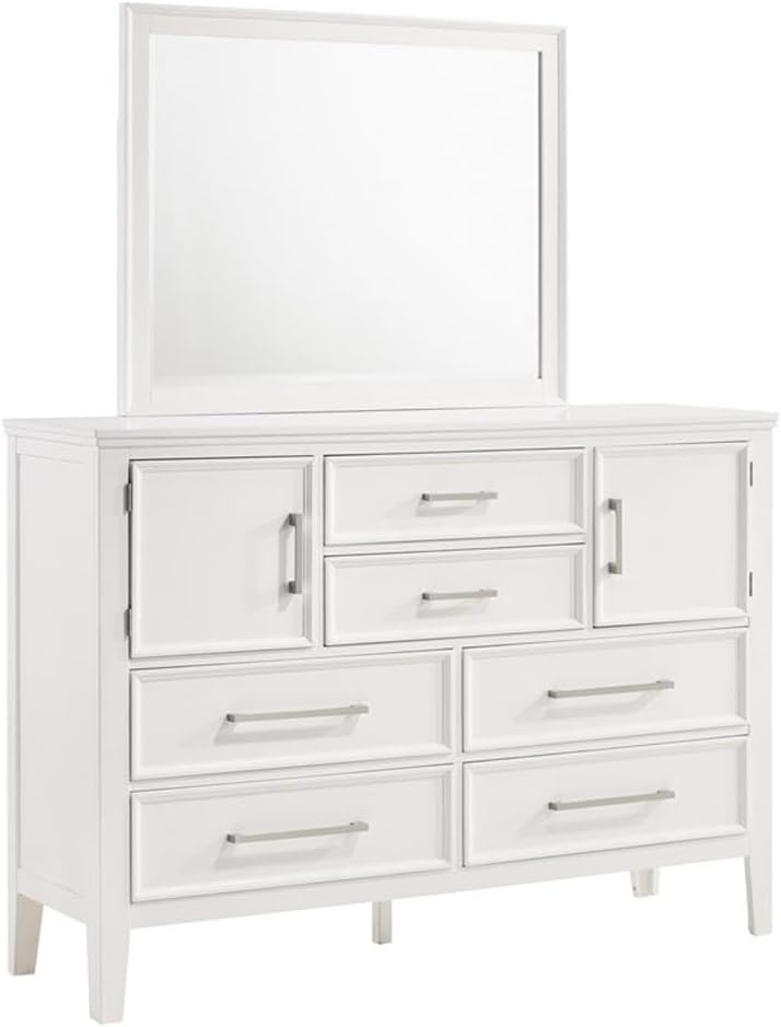 New Classic Andover 5-Piece Wood King Bedroom Set with 2 Nightstands in White
