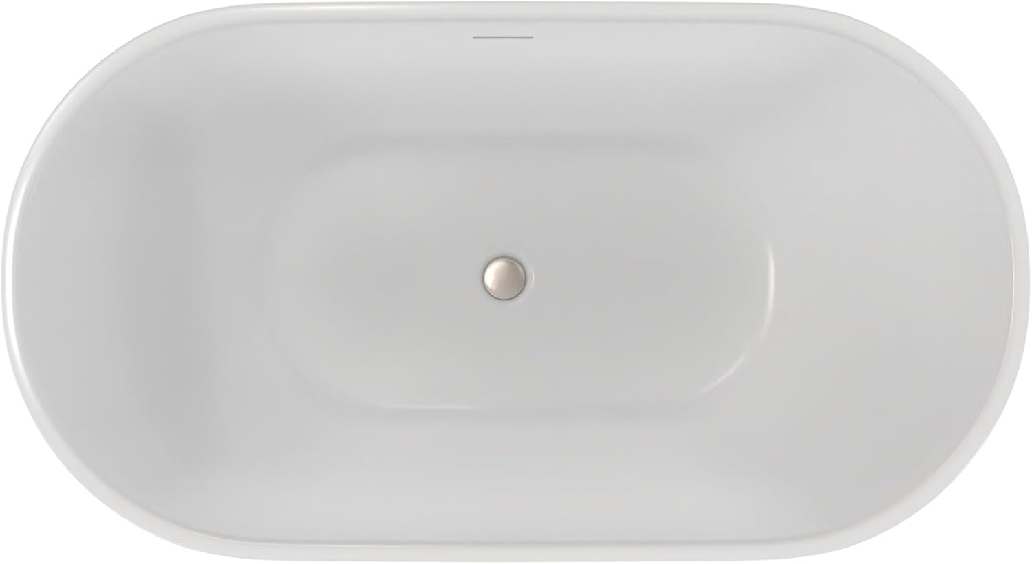 Alliance Pro 59 in. L x 31-1/2 in. W x 23-5/8 in. H Freestanding Acrylic Bathtub, Brushed Nickel Drain