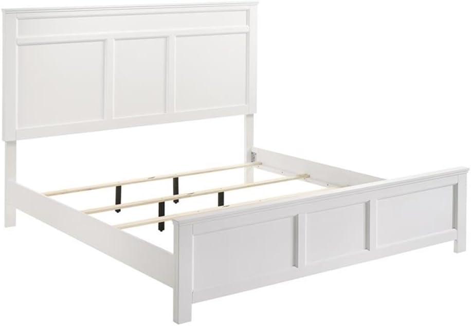New Classic Andover 5-Piece Wood King Bedroom Set with 2 Nightstands in White