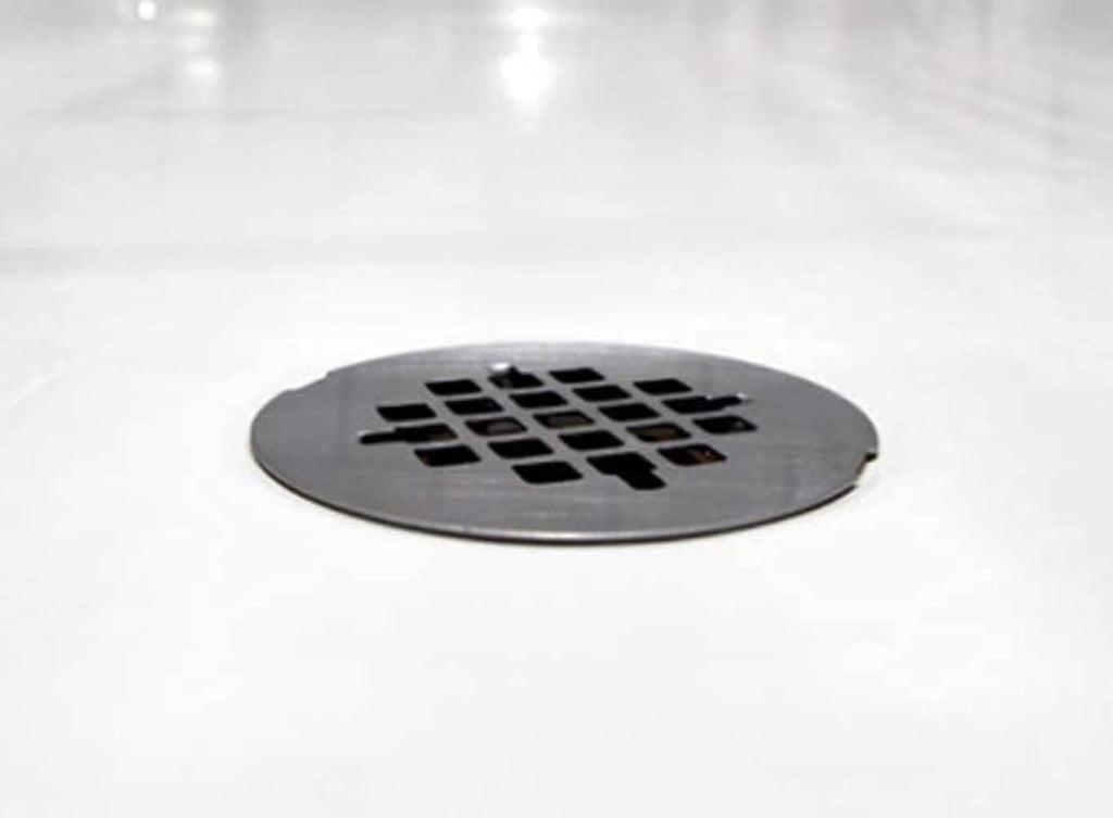 Westbrass D206P-5-12 2' No-Caulk PVC Compression Shower Drain with 4-1/4' Round Grid Cover, Oil Rubbed Bronze (5-Pack)