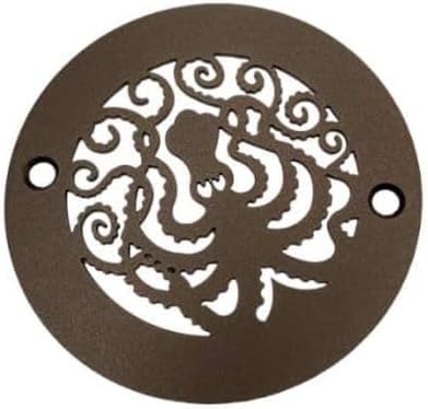 Round Octopus Shower Drain Cover (Oil Rubbed Bronze, 4 Inch)