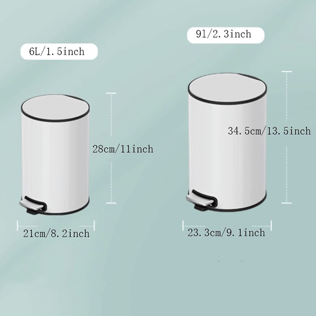 Trash Can Wastebasket Garbage， Step Trash Can with Inner Barrel Garbage Bin with Soft Close Lid, Foot Pedal Garbage Bin for Home Office Container Bins for Bathrooms(Green 9L)