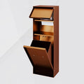 Shower Niche with Built-in Trash Can, Stainless Steel Bathroom Storage Rack, Built-in Bathroom Niche, Wall-Mounted Trash Can Cabinet, Multi-Functional Toilet Paper Holder,Rose Gold