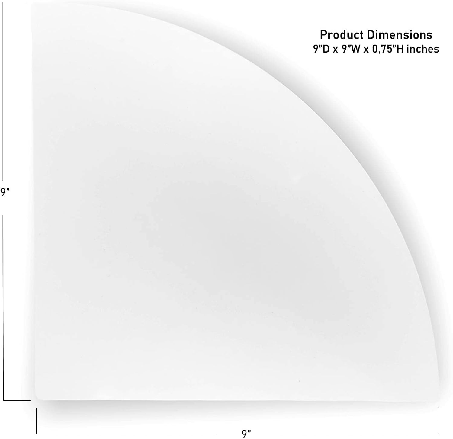 Tenedos Premium Quality Pure White Engineered Marble Bathroom Shower Corner Shelf Polished 9x9 inch - Maintenance Free, Stain Resistant (5)