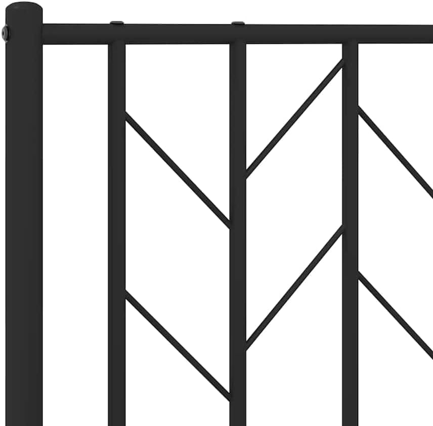 Metal Bed Frame with Footboard Black 76'x79.9' King Platform Steel Frame Sturdy Storage Space Under Bed for Bedroom Furniture